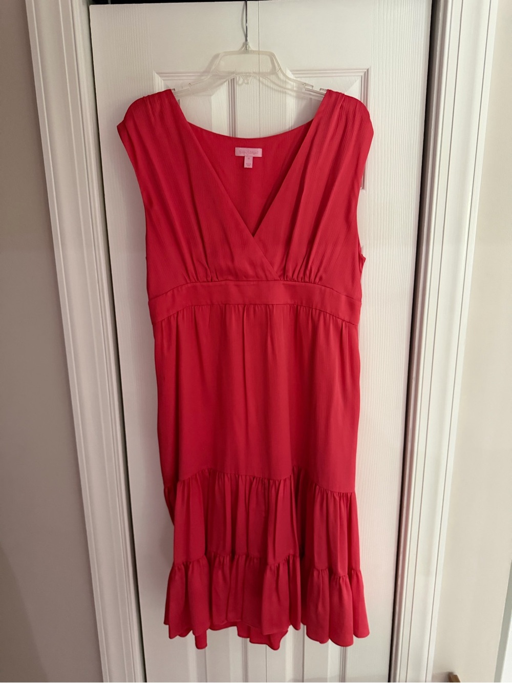Vintage Lilly Pulitzer Orange  V-Neck Tiered Midi Dress